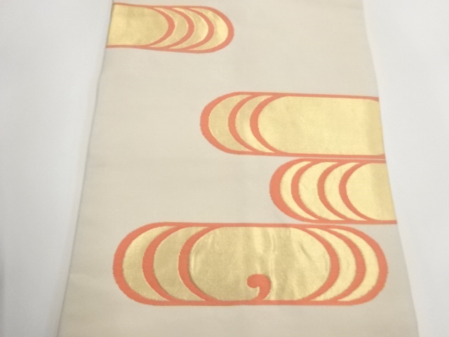  桝屋高尾謹製　観世水模様織出し名古屋帯